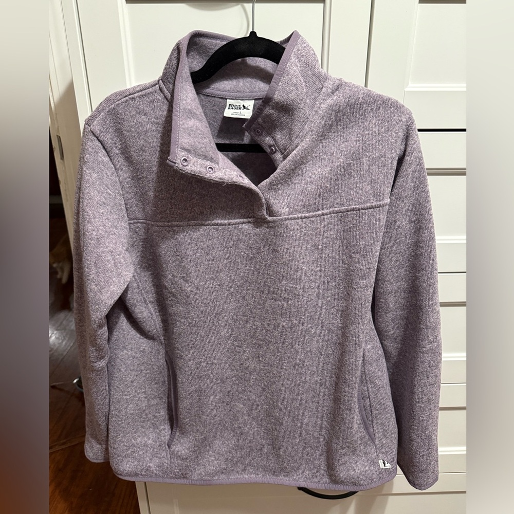 Eddie Bauer Lavender Cowl Neck Sweater